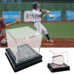 6Pcs Baseball Cube UV Protection Display Case Holder with Built in Stand Clear