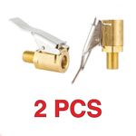 2 x Tyre Valve Air Chuck Inflator Pump Connector Adapter Brass Clip on Car 8mm