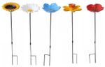 Flower Bird Feeding Station Metal Pole 2 Pack Attracts Birds Perfect for Garden