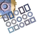 Hollow Scrapbook Stickers Decorative Rectangular Round Retro Scrapbooking