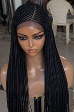 HIGH QUALITY invisible Braided Wig 35 inch+.c cut style
