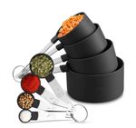 8pcs Measuring Cups and Spoons Set with Stainless Steel Handles Baking KitchenUK