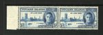 M18337 Pitcairn Islands 1946 SG10/10a - 3d blue horiz pair THE FLAGSTAFF FLAW
