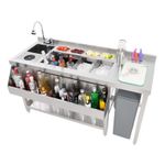 Premium Cocktail Bar Station Stainless Steel Ice Well Sink Mixer Tap Speed Rail