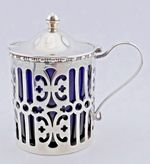 A FINE ANTIQUE GORHAM RHODE ISLAND STERLING SILVER MUSTARD POT C.1904