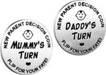 New Parent Decision Coin - Fun Humour Joke Game For Baby Mummy Daddy Birthday