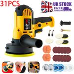 31PCS Electric Polisher Buffer Sander Car Polishing Machine 5"Buffing Sponge Kit