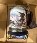 The Franklin Mint Eagle of the Last Frontier Breweriana Lidded Stein