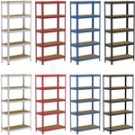 5 Tier Racking Shelf Heavy Duty Garage Shelving Storage Shelves Unit 180x90x40cm