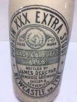 Superb NORTH EAST ENGLAND Old Victorian BOARS 🐗 HEAD Stoneware Stout Bottle 