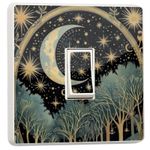 Pack of 2 William Morris art print, vintage Night Sky  Light Switch Sticker