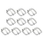 10Pcs 0.79 Inch (20mm) Metal Roller Buckle Belts Hardware Silver White