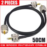 Pack of 2 UHF Male to Male RG58 Coaxial Patch CB Radio Antenna Cable PL259