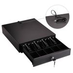 Cash Register Till Drawer Money 4 Bills 5 Coins Removable Tray Safe Key Lockable