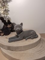 Grey velveteen Cat Ornament 