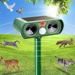 Solar Ultrasonic Dog Cat Repellent Fox Pest Scarer Deterrent Repeller Garden UK