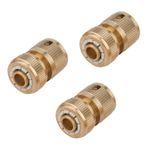 3PK BRASS HOSE CONNECTOR FEMALE QUICK FIT TO 1/2" COMPRESSION GARDEN WATER PIPE