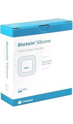 Biatain Silicone Foam Adhesive Showerproof Dressings 7.5cm x 7.5cm, Box of 10