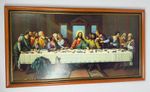 Vintage Framed “The Last Supper” Print by Zabateri 33 X 18 Religious Wall Art