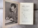 Football legend Sir Stanley Mathews signed vintage book Feet First 1940s