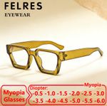 New Square Myopia Distance Glasses For Men Women Full Frame Nearsighted Glasses