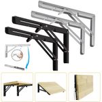 2-20x Folding Heavy Duty Shelf Bracket Bench Table Wall-Mounted Hinges 8-20inch