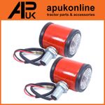 2x Butler Style Side Lights Lamp Red White for Fordson Dexta Nuffield Tractor