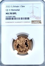 2022 Gold FULL Sovereign QEII Memorial NGC MS70 DPL (King Charles III)