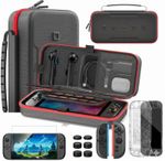 Switch, OLED, Switch 2 Carry Case Travel Bag 28 Games Storage Screen Protector