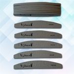 5Pc Double Nail Files Sided 100 150 180 240 Grit Grey Zebra Moon Emery Board