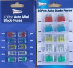 STANDARD and MINI 11mm BLADE PACK of 20 MIXED FUSES CAR CAMPER CARAVAN 10-30 AMP
