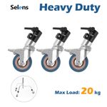 3Pcs 25mm Heavy Duty Swivel Castors Wheel for C Stand Light Stand Photography