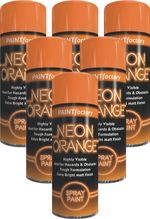 6 x 200ml Orange Neon Spray Paint All Purpose Matt Finish interior exterior