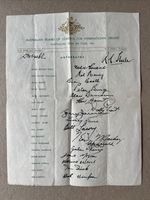 Australian Cricket Team 1961 Pre-printed Autograph Sheet