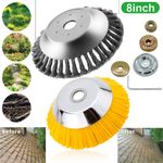 8inch Grass Strimmer Head Trimmer Brush Steel Wire Wheel Weed Trimmer Garden UK