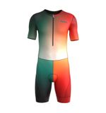 Men’s Cycling Trisuit Half Sleeve Skinsuit  Mesh Triathlon Padded TOP SHORT RUUN