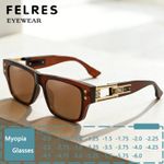 153mm Tinted Myopia Sunglasses Men Women Full Frame Square Shortsighted Glasses