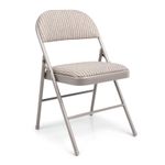 DELUXE STRONG STEEL METAL FRAME FABRIC PADDED FOLDING OFFICE BACK REST CHAIR NEW