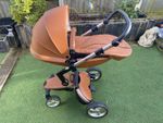 🍼 Mima Xari Brown Leather Pram – Luxury Stroller in Excellent Condition!