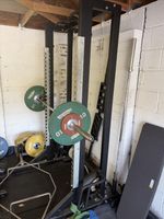 Technogym Half Rack Commercial Gym Equipment - With Safety Arms And Bar Storage