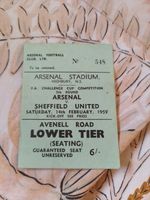 Arsenal V Sheffield United FA Cup 1958-1959 Ticket 14/2/1959