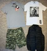 Mens Size Small Clothing Bundle Polo Shirt Gilet Shorts T Shirt Casual Holiday