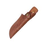 Straight Leather Knife Sheath 6.5" PU Leather Sheath Scabbard Pouch, Brown