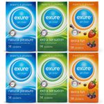 14-140pk Condoms Ribbed Natural Flavoured EXURE Safe Pleasure Discreet Packaging