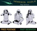 STAR WARS THREE WISE STORMTROOPERS HEAR NO SEE NO & SPEAK NO EVIL (10cm) NEW