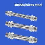 1/2" 3/4" 1" A2 Stainless Steel Connection Corrugated Flexible Pipe Hose Fitting