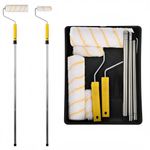 Paint Roller Set with Extension Pole Tray Brush Sleeves Wall Ceiling Painting