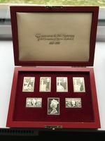 Gold Plated HALLMARKED SILVER Stamps Collection 1953 - 1978 Coronation Issue