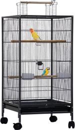 40" Bird Cage Parrot Cage Open Top Rolling Wheels for Canary Budgie Parakeet
