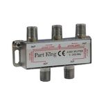 4 Way Cable TV / Aerial Signal Splitter & 5 F Plugs for Virgin Media Eurovox etc